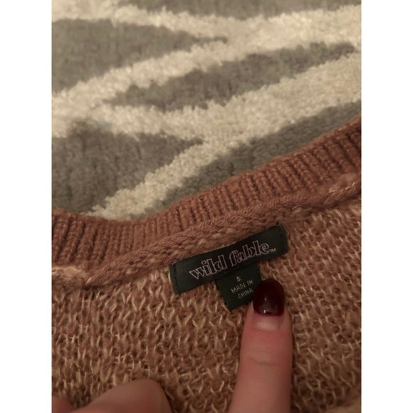 Fuzzy Pink Houndstooth Wild Fable Cropped Cardigan - Picture 4 of 4